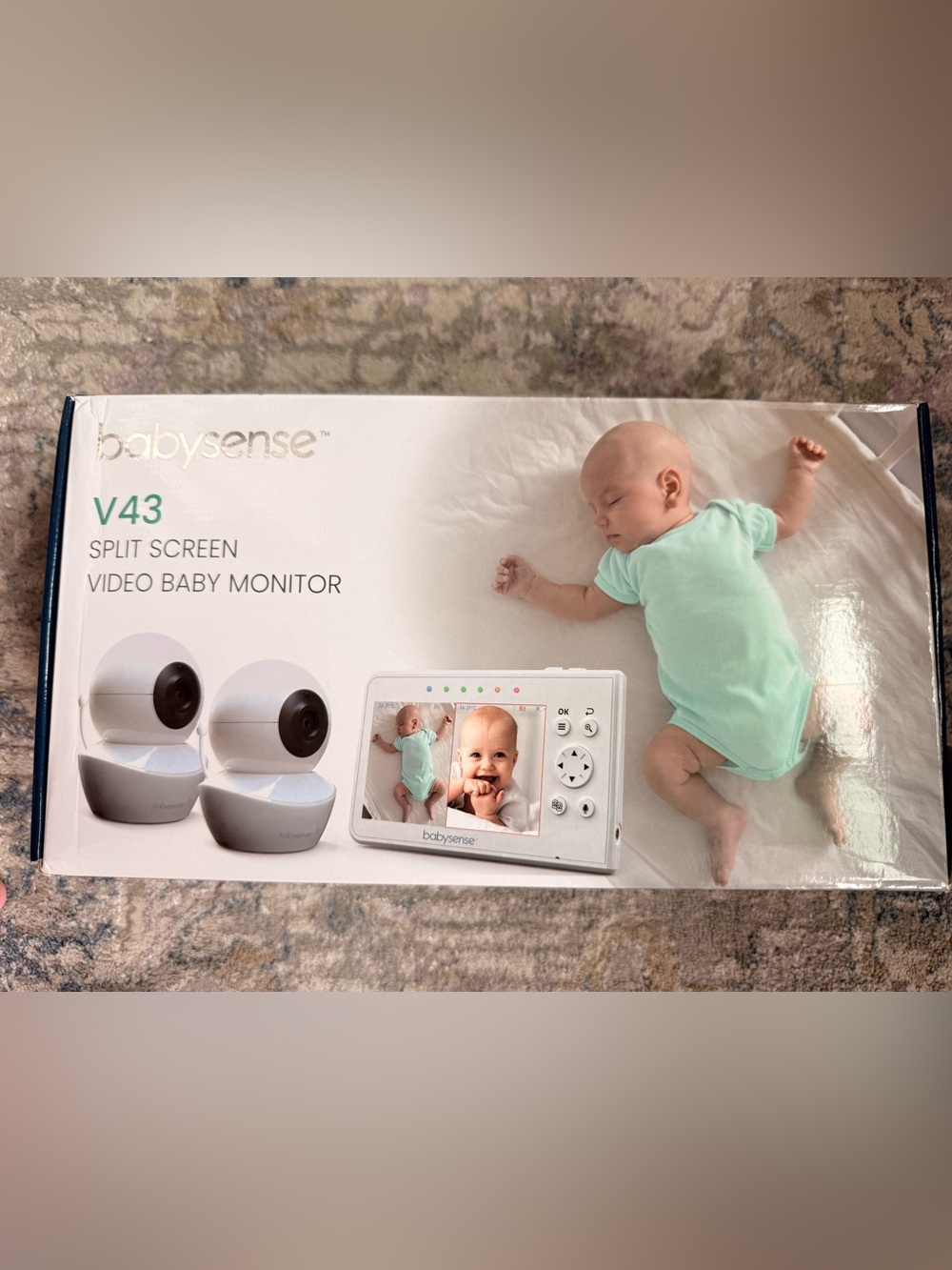Babysense V43 Split Screen Video Baby Monitor - White